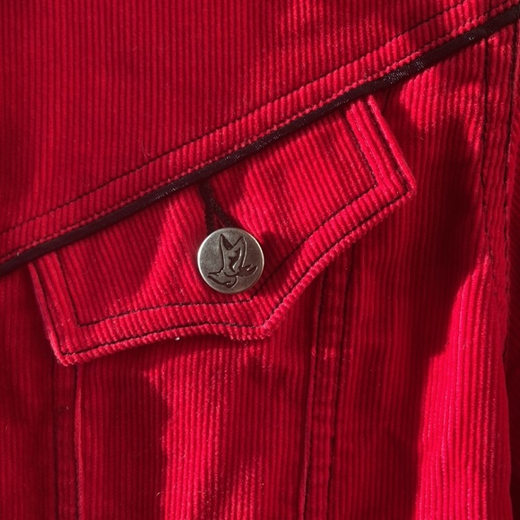 Red corduroy long sleeve top - Picture 3 of 6